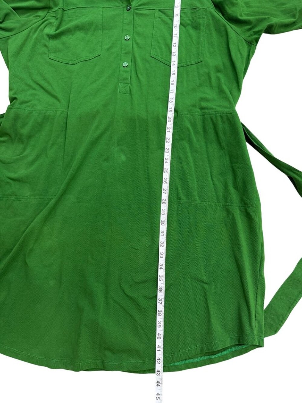 Universal Standard Womens Size L Shirt Dress Midi Green Belted Soft Cotton - Picture 5 of 7